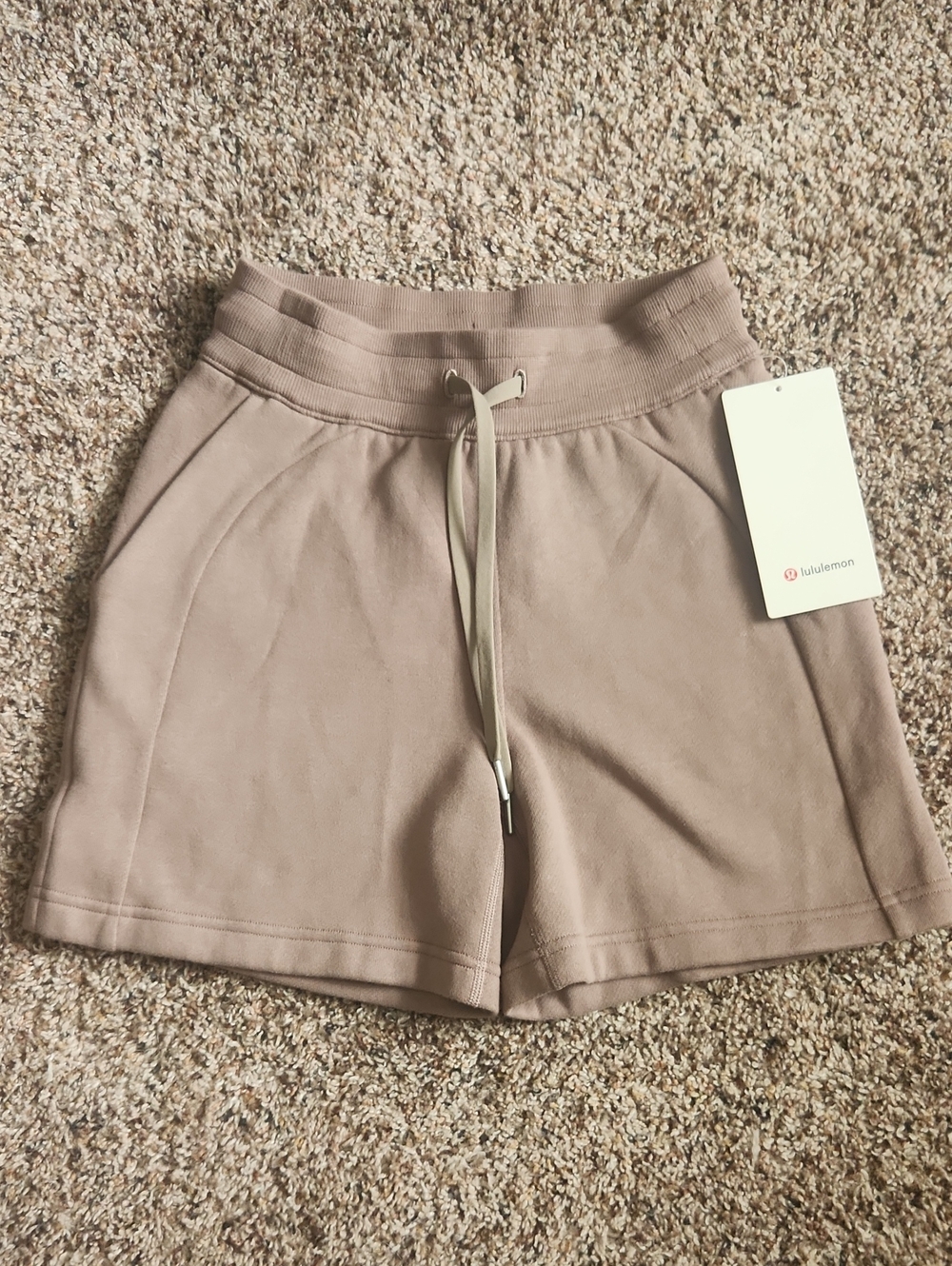 lululemon athletica Women's Taupe Scuba High Rise Shorts